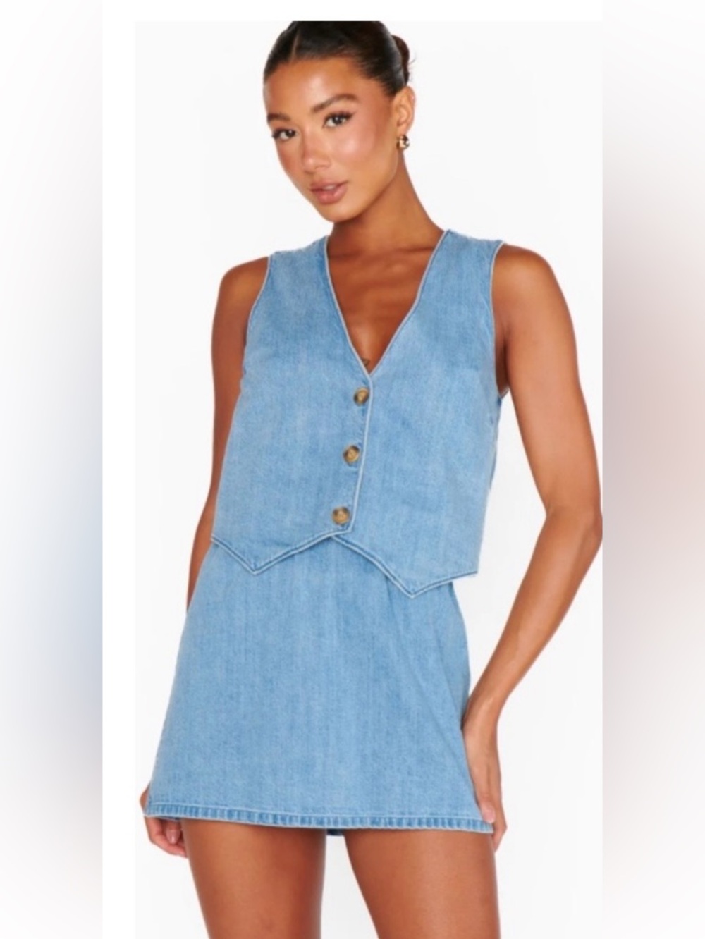 Show Me Your MuMu Denim Skort - Picture 2 of 12
